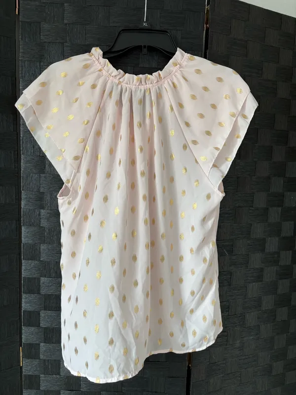 Pink polka dot blouse Size M - Image 4