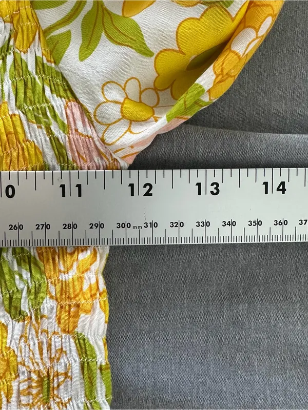 Faithfull The Brand Nora Midi Dress Jolene Floral Print XS Yellow Pink Green NWT - Image 7