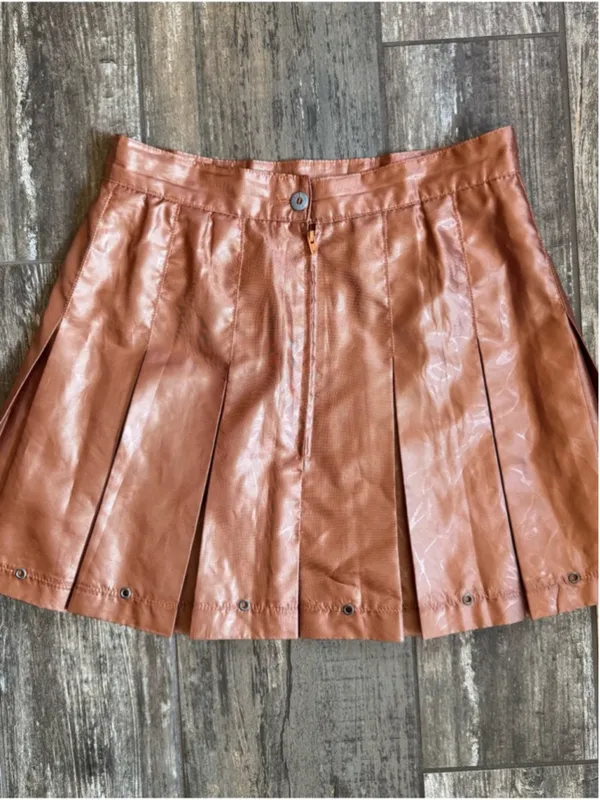 Jamie Sadock IXSPA Bronze Copper Pleated Mini Skirt size 6 - Image 6