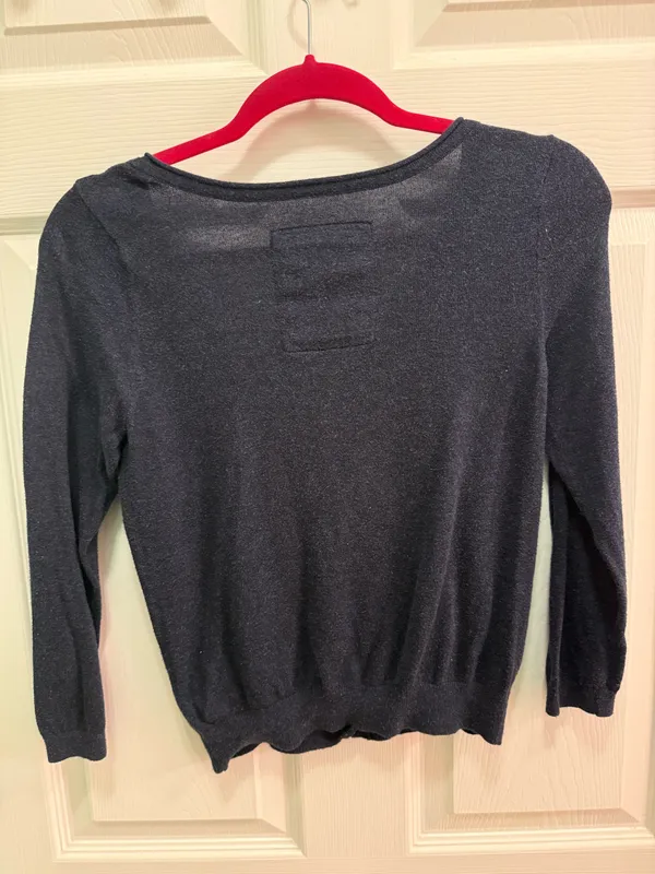 Hollister Dark Blue Button-Up Crop Cardigan - Image 2