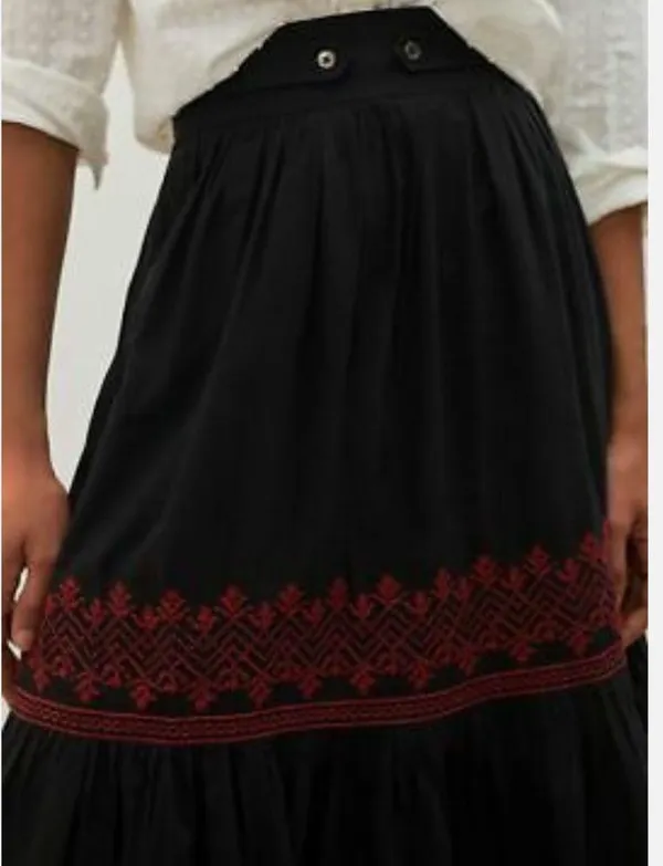Anthropologie Pinnacle By Shruti Sancheti Tiered Embroidered Midi Skirt - Image 2