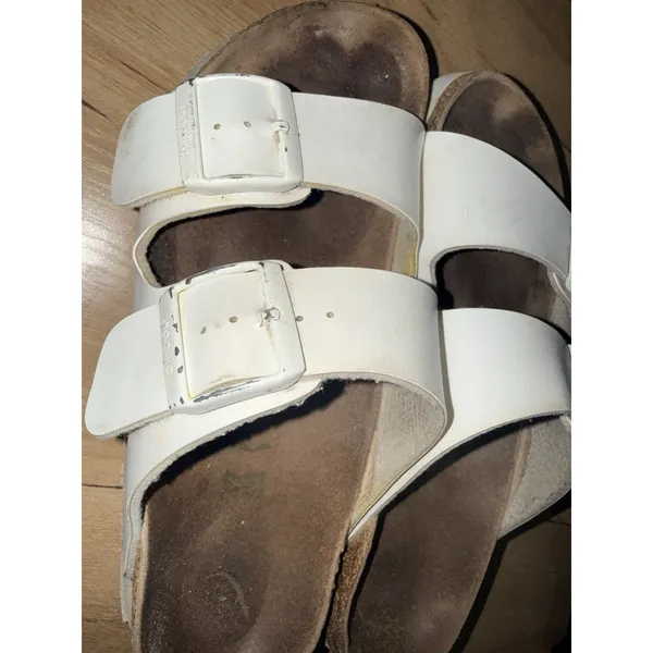 Papillio by Birkenstock Arizona Birko Flor Platform Sandals White Womens Sz 39 Q - Image 12