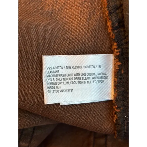 Wild Fable Brown Denim Midi Skirt Raw Hem Front Slit Size 14 Fair Trade - Image 3