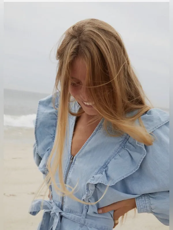 Free People Imogene Denim Mini Dress - Image 3