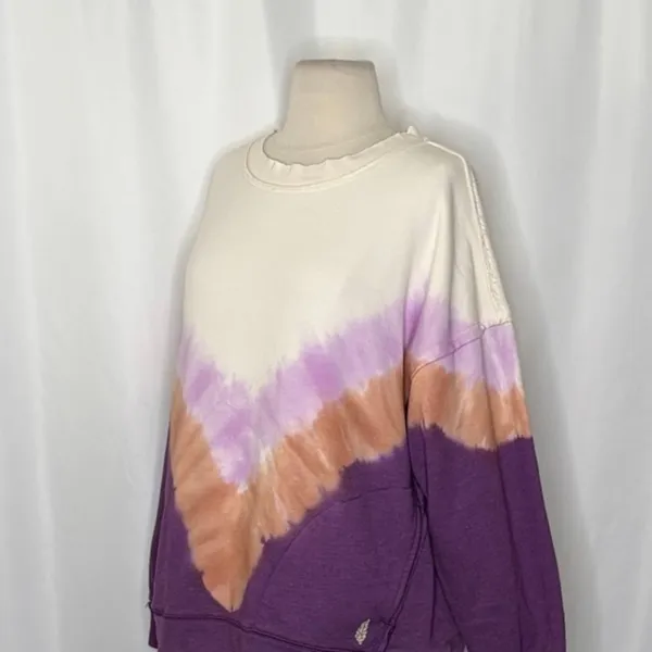 FP Movement FREE PEOPLE‎ Ombre Metti Crew Sweatshirt Shirt Ombre Tie Dye Small - Image 6
