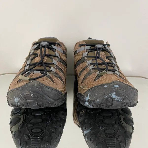 Merrell Brown Suede Chameleon Arc Vibram Womens Hiking Stretch Shoes - Image 8