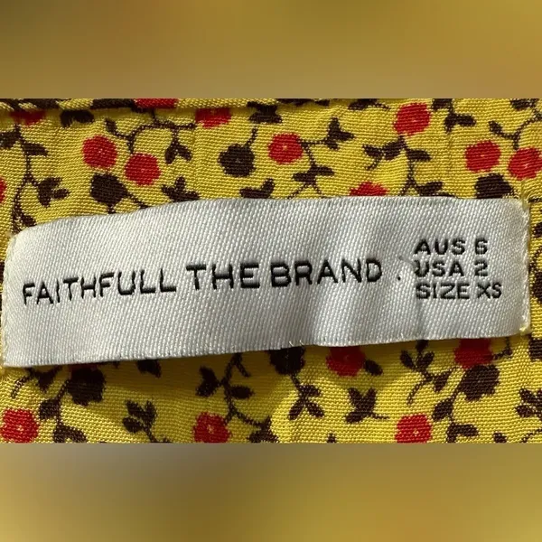 Faithfull the‎ Brand Raquel Yellow Floral Button Front Midi Dress 2 - Image 9