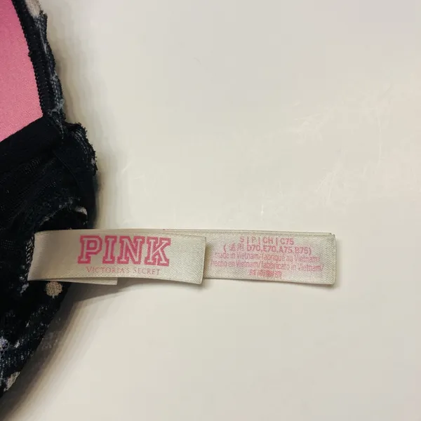 PINK Victoria's Secret Bralette Women Small Black Purple‎ Lace Floral Racerback - Image 9