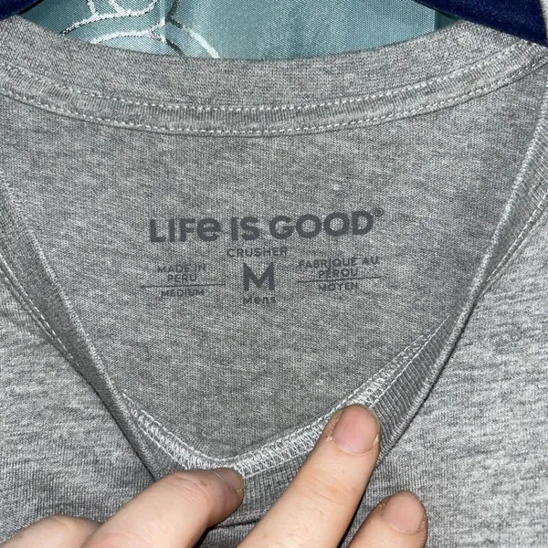 Life is Good Unisex Standard Crusher Graphic T-Shirt Size Medium Grey. NWT - Image 4