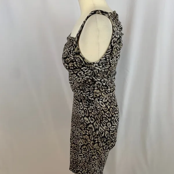 Ann Taylor Leopard Animal Print Ruched‎ Dress - Image 3