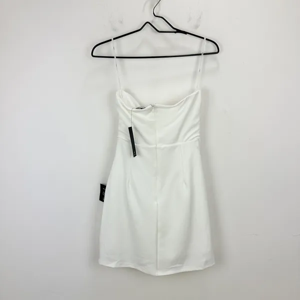 Lulus Divine Sensation White 3D Embroidered Strapless Mini Dress Medium NWT - Image 11