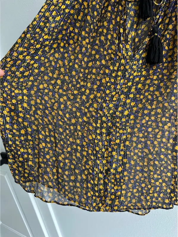 Ulla Johnson Doria Metallic Floral-print Silk Top - Image 2