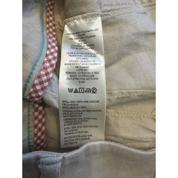 Maeve The Colette Shorts Linen Blend Utility Shorts Women's Size 31 Ivory Cream - Image 4