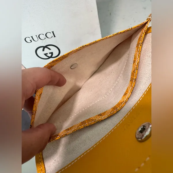 SOLD LOCALLY 🙌✨Goyard Orange/yellow Goyardine pouch Patterned Wallet - Image 8