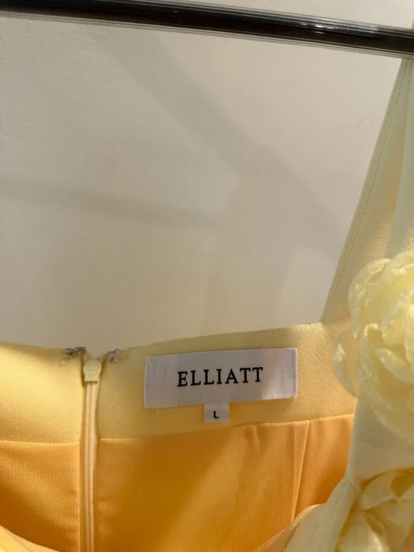 ELLIATT Trompe Floral Sleeveless Minidress in Yellow Size Large - Image 3