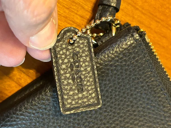 Coach Black Pebbled Leather Double Zip Wristlet Wallet F87590 - Image 3