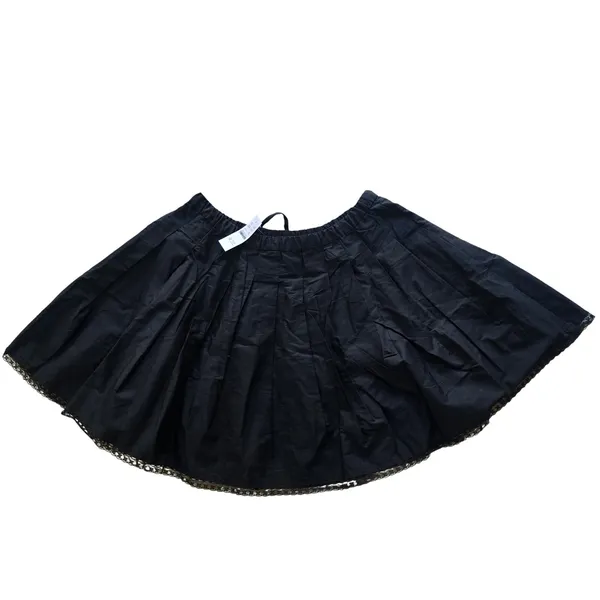 J.‎ Crew NWT Black Pleated Tie Waist Mini Skirt Lace Trim Size Medium - Image 3