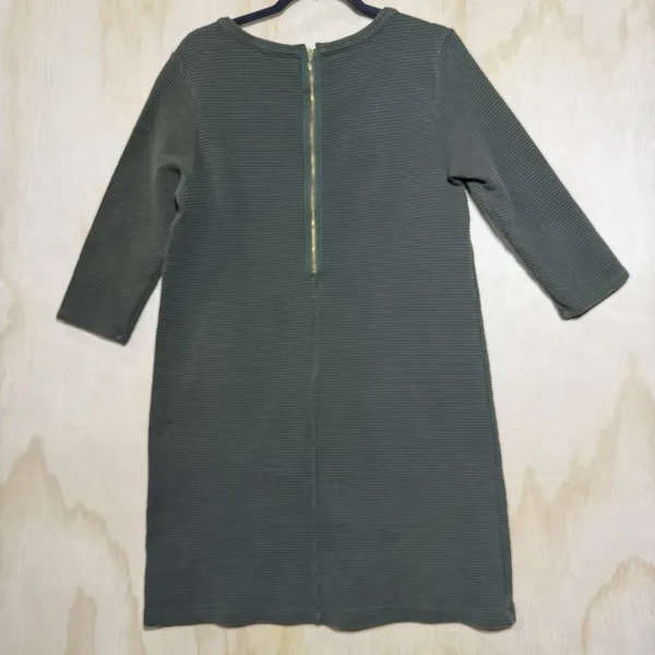 Vineyard Vines‎ Dark Sage Ottoman Shift Sheath Dress Crewneck 3/4 Sleeves - Image 7