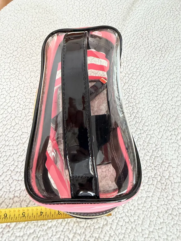 Victoria's Secret clear pink strip Cosmetic Bag - Image 6