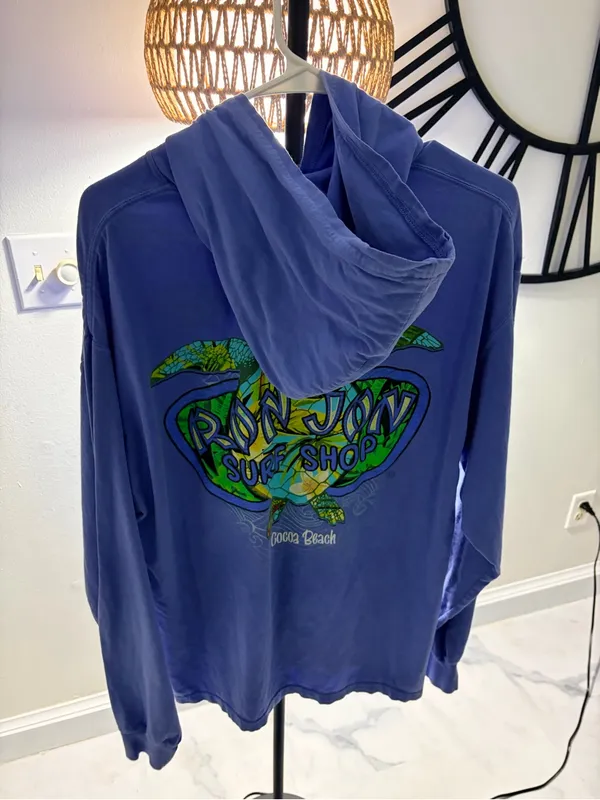 Comfort Wash Lilac Hooded Pullover Blue Size L - Image 4