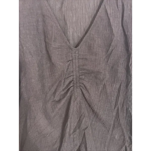 Madewell Shirred V-Neck Long-Sleeve Brushed Ruched-Front Top Size M - Image 3