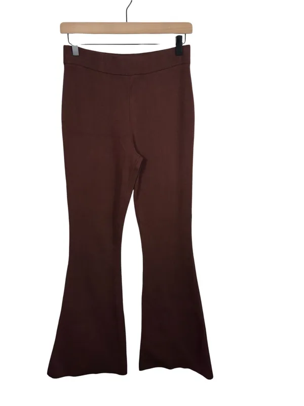 Daily Practice Anthropologie Shuffle‎ Step Knit Flare Pants Brown Women’s M - Image 2