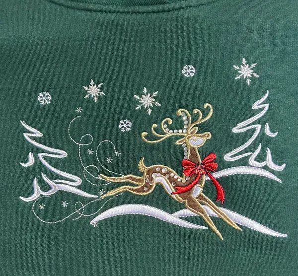 Vintage Embroidered Granny Core Crewneck Sweatshirt - Image 2