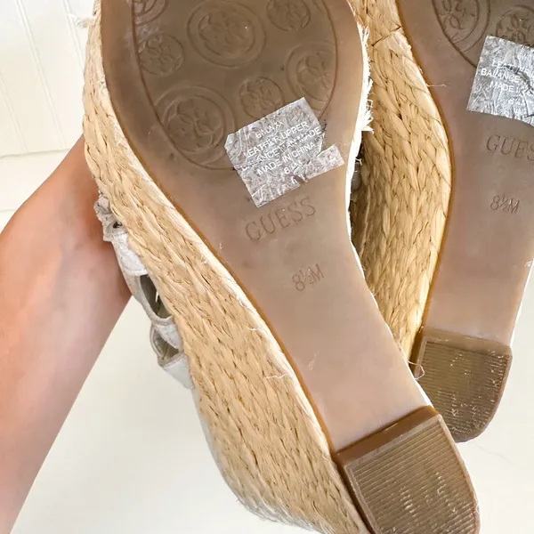Guess White Wedge Sandals - Image 9