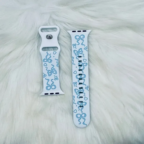 Blue Bow Design Apple Watch Bands 42mm 44mm 45mm 49mm - Image 4