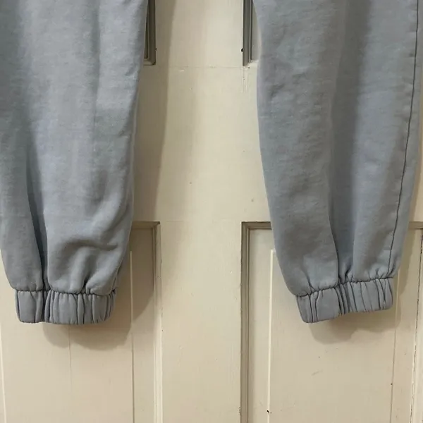 John Galt Sweatpants Women One Size Light Blue Cotton Joggers Pockets Fleece Y2K - Image 6