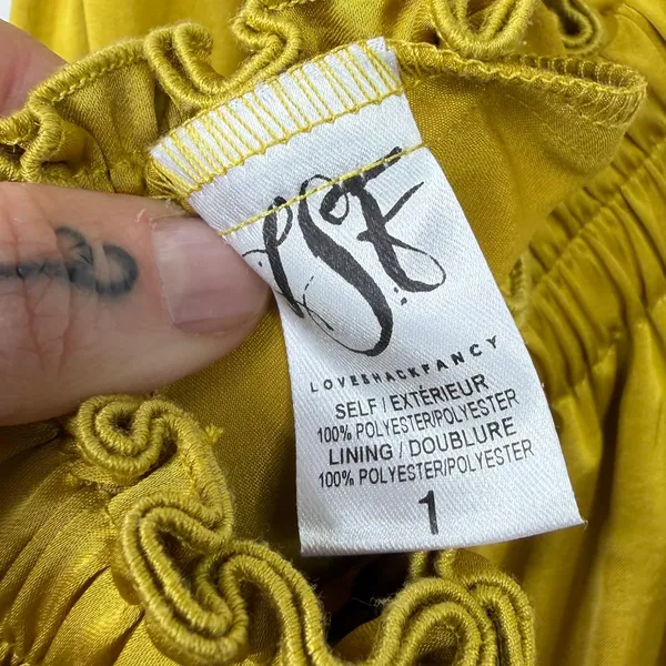 LoveShackFancy Golden Satin Plunge V-Neck Braided Halter Open Back Maxi Dress - Image 13