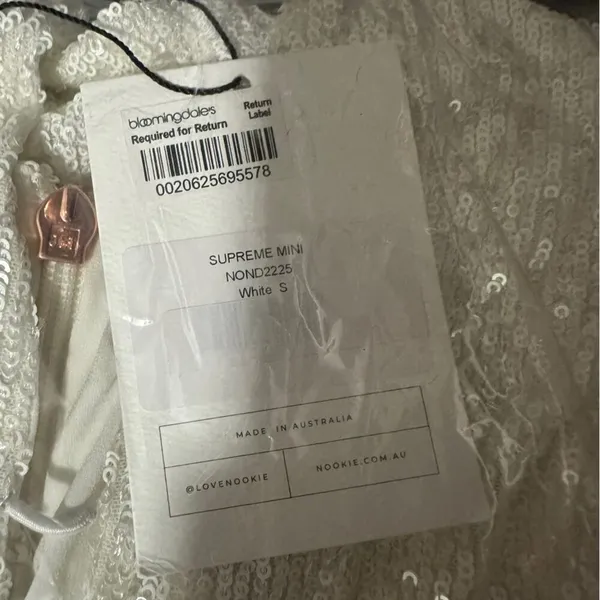 Revolve Nookie Supreme White Sequin Strappy NYE Mini Dress‎ Size S NEW - Image 5