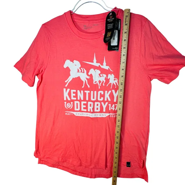 Under Armour Women's Kentucky Derby 147 Tee Coral‎ Pink Graphic NWT Large - Image 7