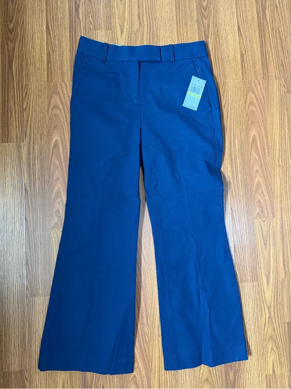 NWT Michael Kors High Rise Wide Leg Navy Dress Pant Career Interview Size 4 - Image 2