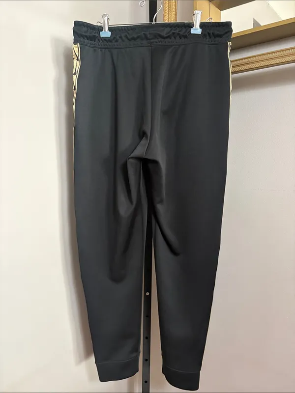 Nike Large Tape Logo Open Hem Track Pants BV3470-011 Black Metallic Gold - Image 3