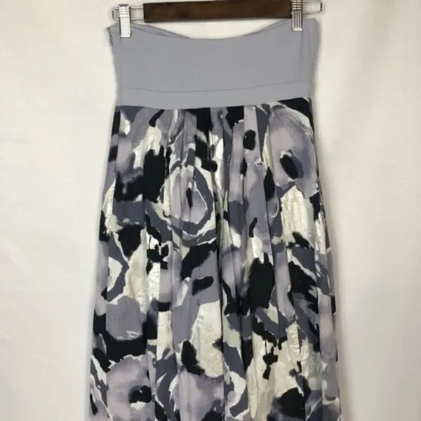 Susana Monaco Purple & Gray Strapless Rose Floral A-Line Maxi‎ Dress 2 - Image 5