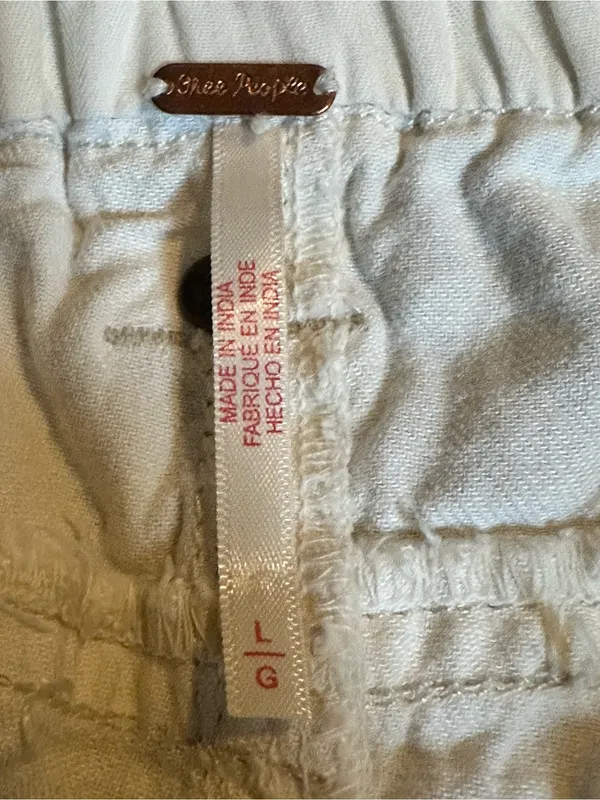 Free People Frankie Drawstring Shorts in Morning Oat, Size Large - Image 2