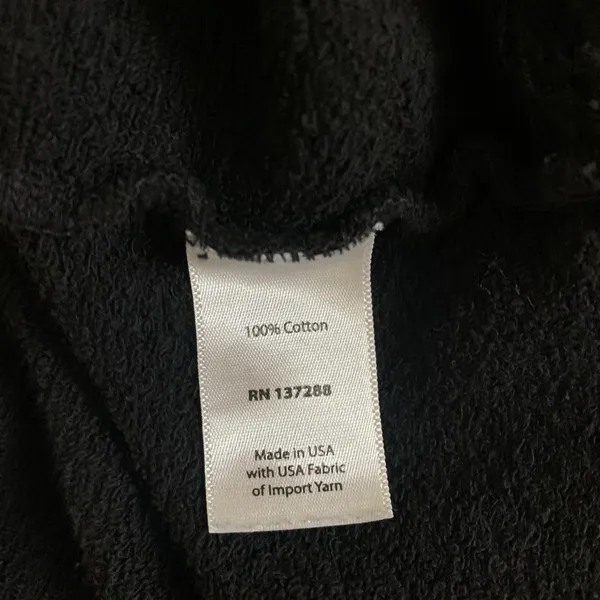 Year Of Ours‎ Black Terry Pullover Sweatshirt Large Casual Cozy Layer Women's - Image 5
