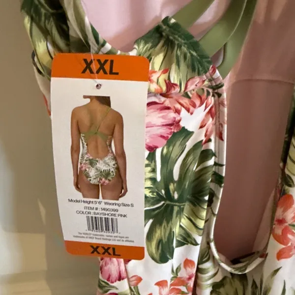 XXL Hurley Bayshore Pink Womens‎ One Piece Bathing Suit Swimwear Floral NWT - Image 4