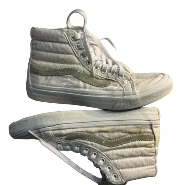 Vans funky white Hi-tops. Size 4.5 Men’s, 6 Women’s - Image 4