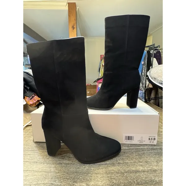 Lauren Ralph Lauren Artizan Suede Tall Boot Black Size 9.5 - Image 2