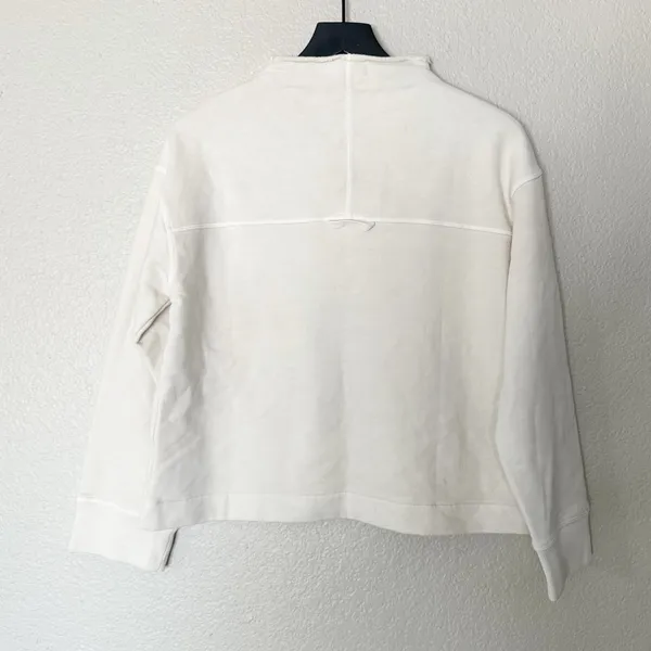 Madewell Sweatshirt Long-Sleeve Funnel-Neck Parchment Relaxed Size XS‎ - Image 7