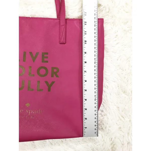 Kate‎ Spade Live Colorfully Pink Vinyl Tote Bag - Image 5