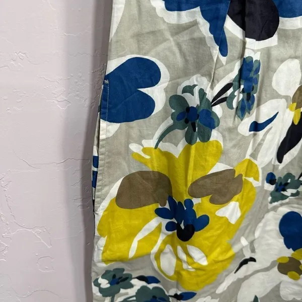 Boden Beige & Yellow Floral Short Sleeve Sheath Dress 8 Long - Image 5