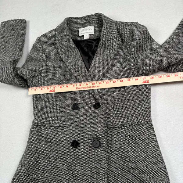 Anthropologie‎ Mare Mare Blazer Women XS Black White Tweed Double Breasted Femme - Image 5