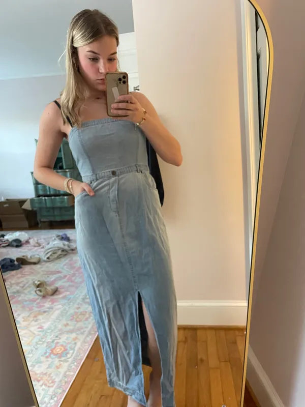 Free People Denim Midi Dress light wash - Image 4