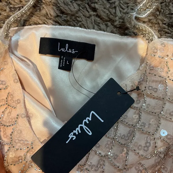 Cream sequin mini dress, Lulus! Never worn - Image 2
