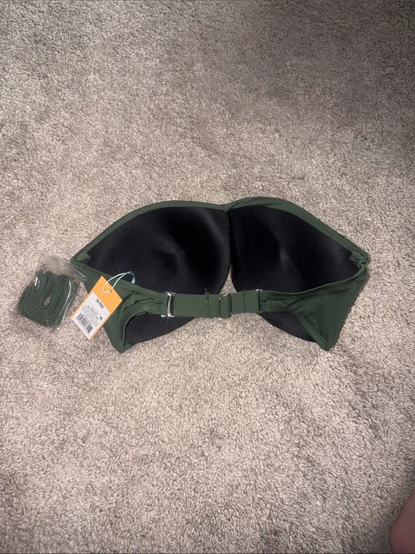 Kona Sol Olive Green Twist Bandeau Bikini Top size D/DD new - Image 2