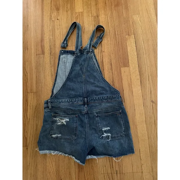 Aetrex AE‎ American Eagle Denim Overall Women's Large Blue Distressed Tomgirl Shortalls - Image 3