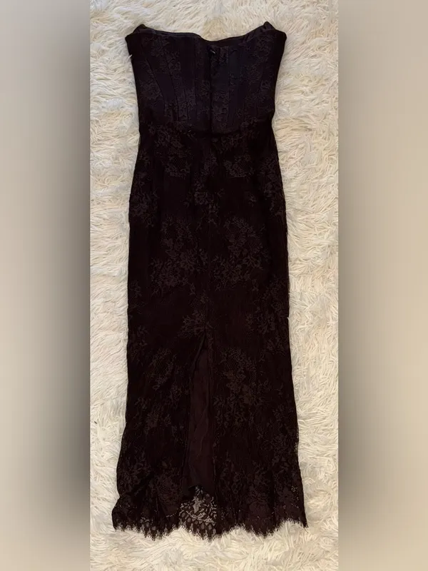 NEW House Of CB LARRA Bitter Chocolate Lace Corset Midi Dress sz XS - Image 8
